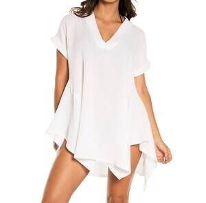 NEW ELIF menat v-neck t-shirt dress in white